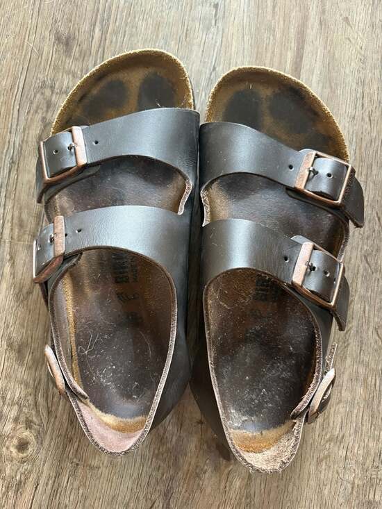Birkenstock Shoes - Birkenstock Arizona Leather Sandals Dark Brown